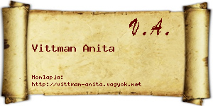 Vittman Anita névjegykártya