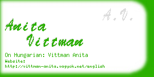 anita vittman business card